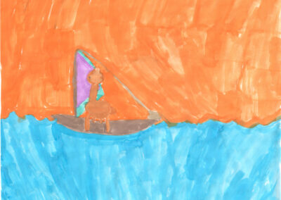 The Typing Girl Alpaca On a Boat